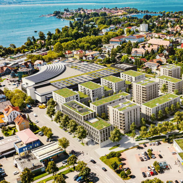 Linden Office - Luftansicht Richtung Lindau